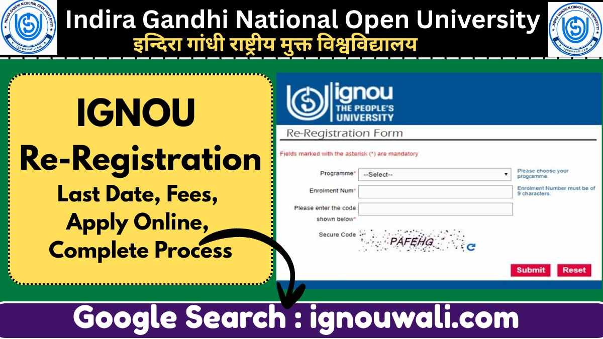 IGNOU Re-Registration