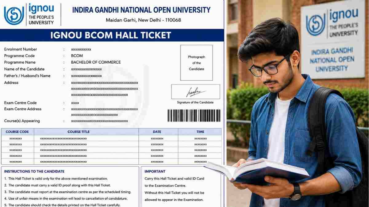 IGNOU Bcom Hall Ticket