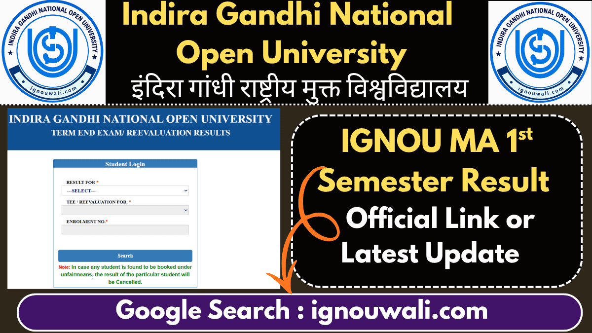 IGNOU MA 1st Semester Result