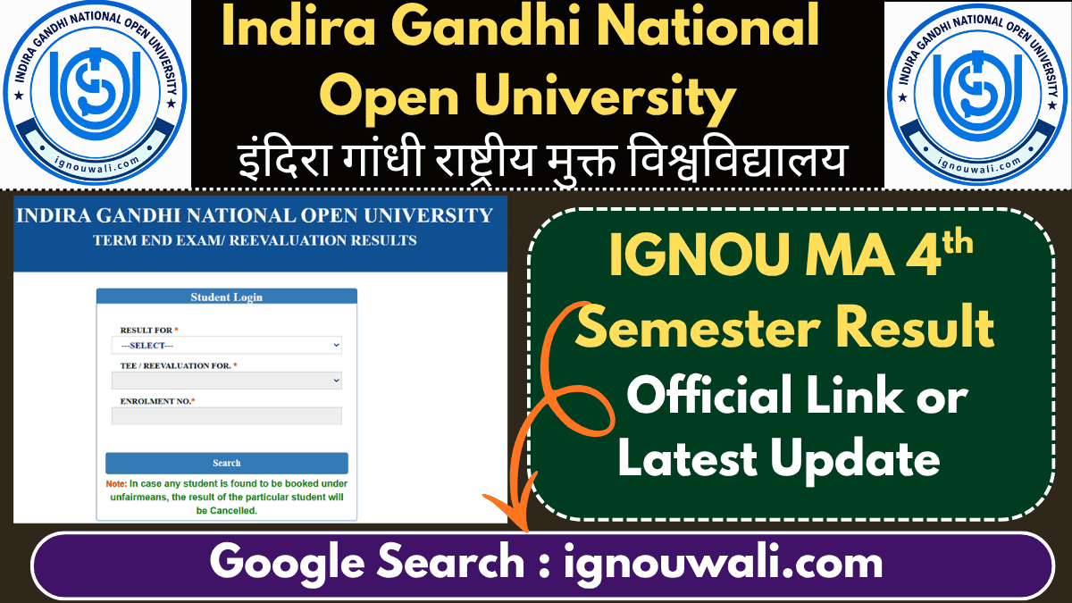 IGNOU MA 4th Semester Result
